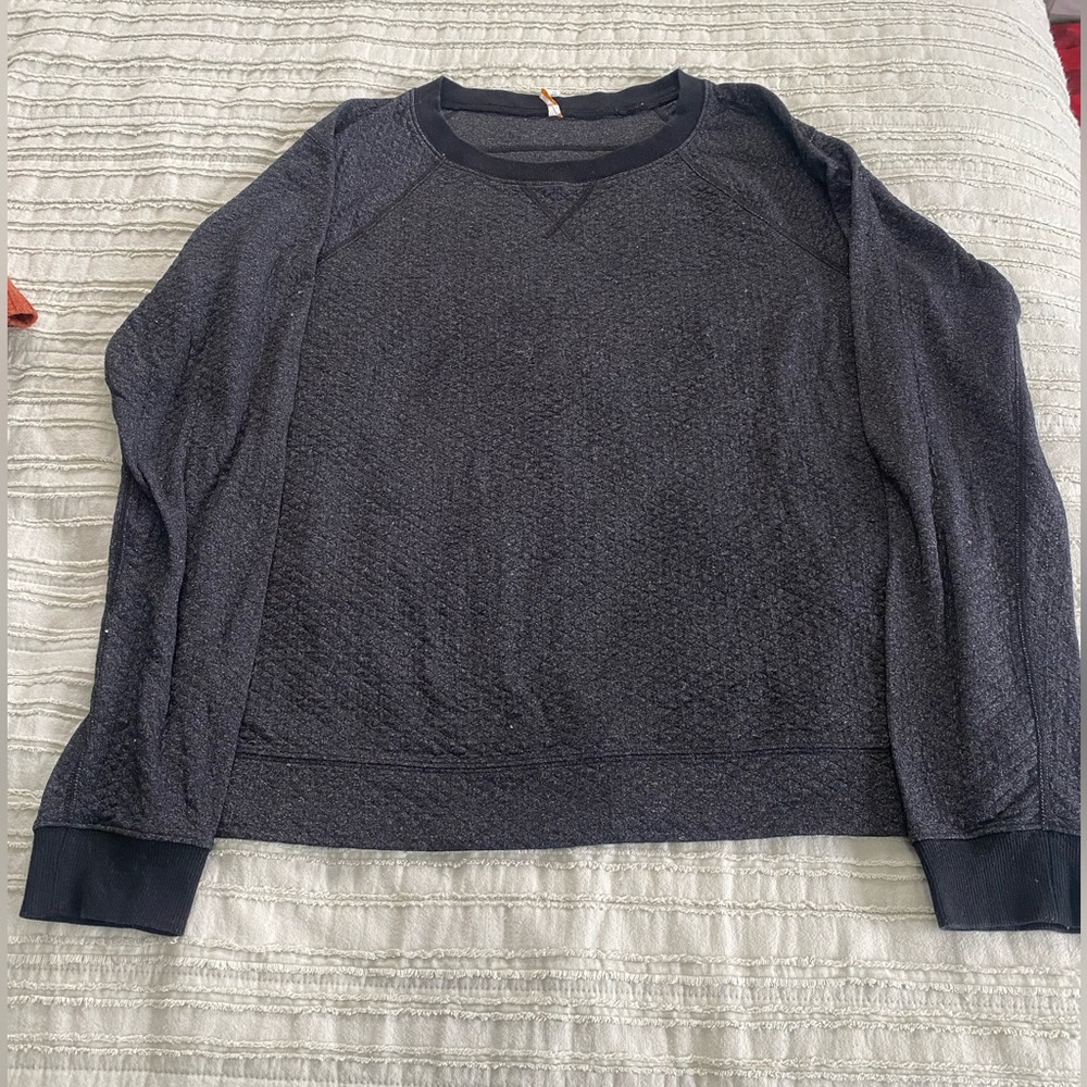 Lucy Quilted Crewneck Sweatshirt Gray XL